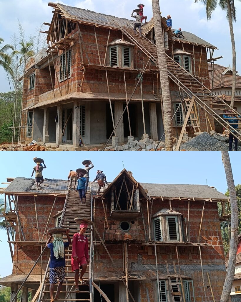 Brickwork stage of a residential project by KLBUILD CONTRACTORS.