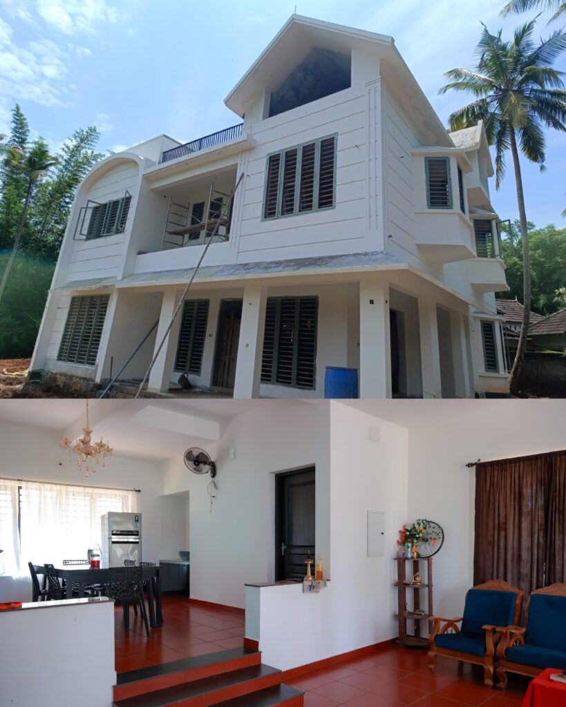 A stunning house showcasing both its elegant exterior and well-designed interior.