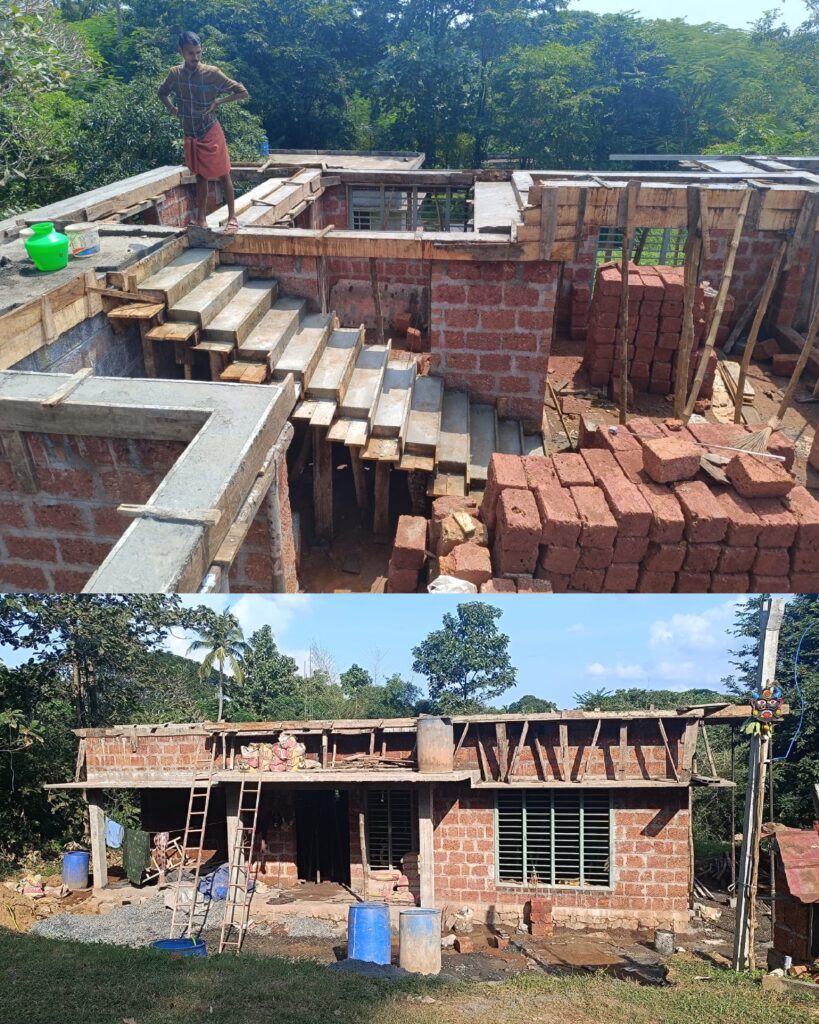Brickwork stage of a residential project by KLBUILD CONTRACTORS.