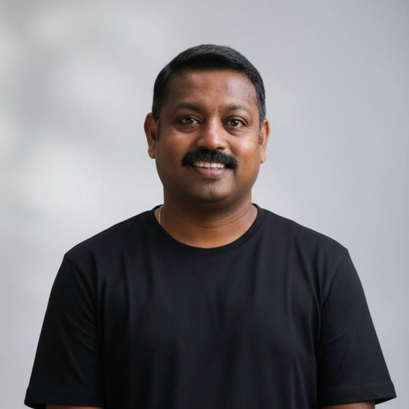 Portrait of Ranjith Babu, Co-Founder and Designated Partner of KLBUILD Contractors LLP